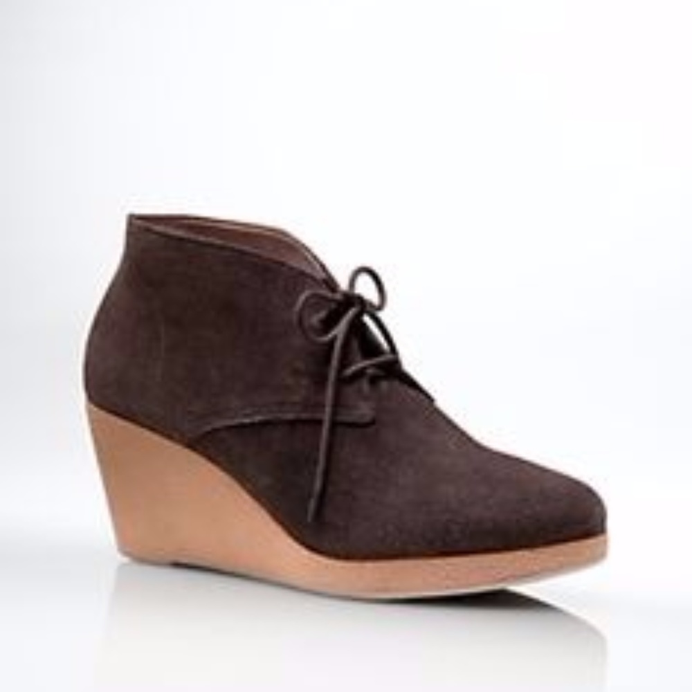 Talbots 'Austin' Brown Suede Wedge Booties