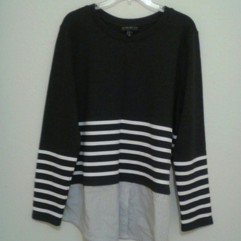 Forever 21 Mixed Media Sweatshirt