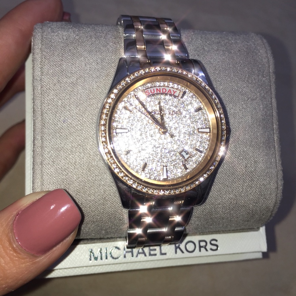 Rose Gold & Silver Two Time Michael Kors Watch