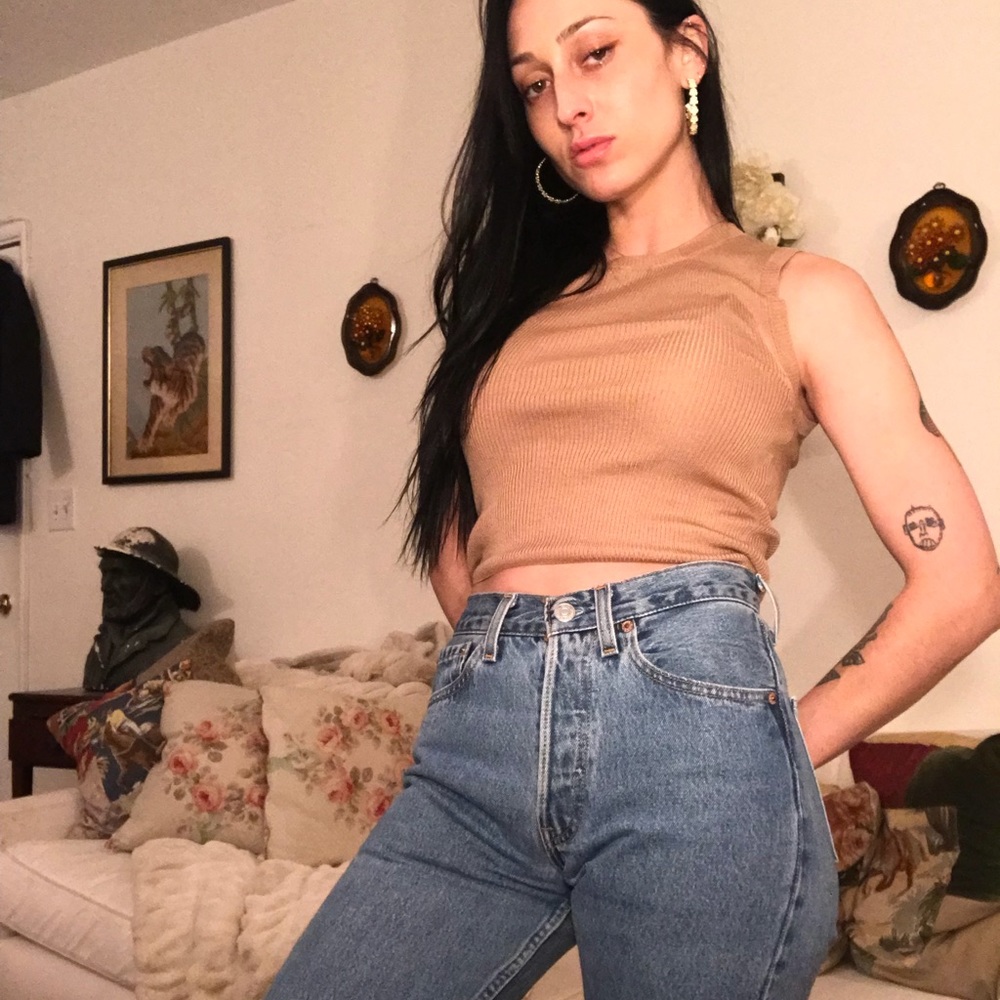 A.L.C. SLEEVELESS KNIT CROP TOP