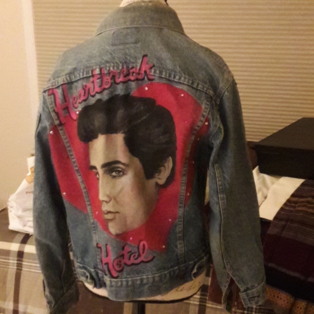 Original Vintage 80"s Elvis Jean jacket - Picture 2 of 5