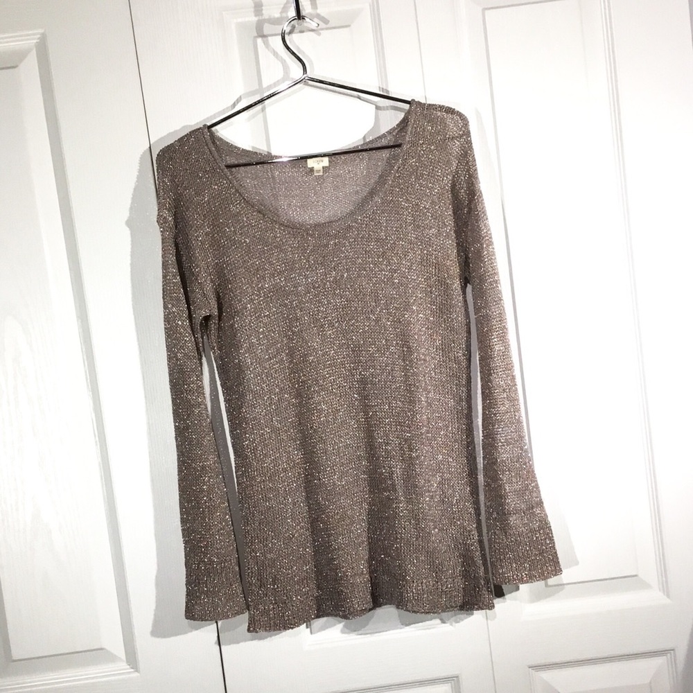 JCrew knitted taupe cotton sweater.