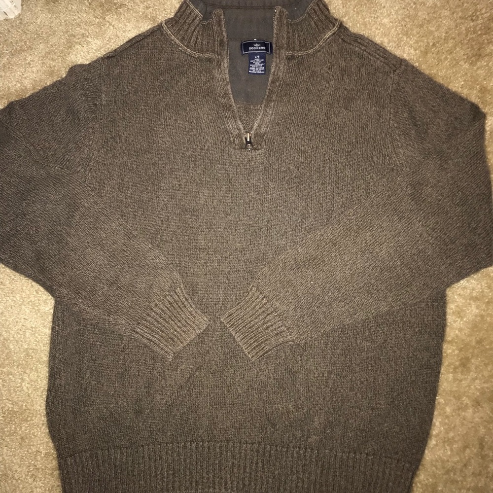 Like New Brown Dockers Pullover Sweater Size L