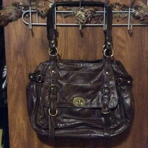 Brown leather Large Coach Bag