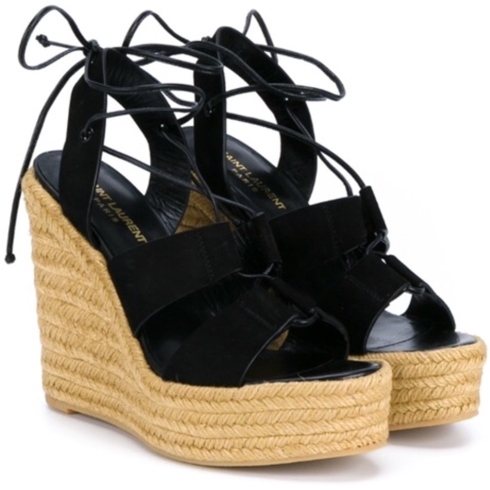 Saint Laurent Espadrille Lace Up Sandal Size 38
