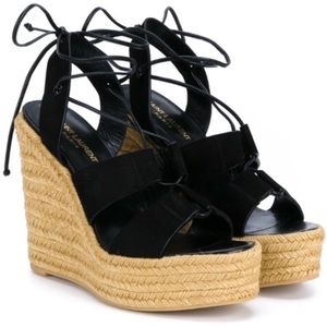 Saint Laurent Espadrille Lace Up Sandal Size 38