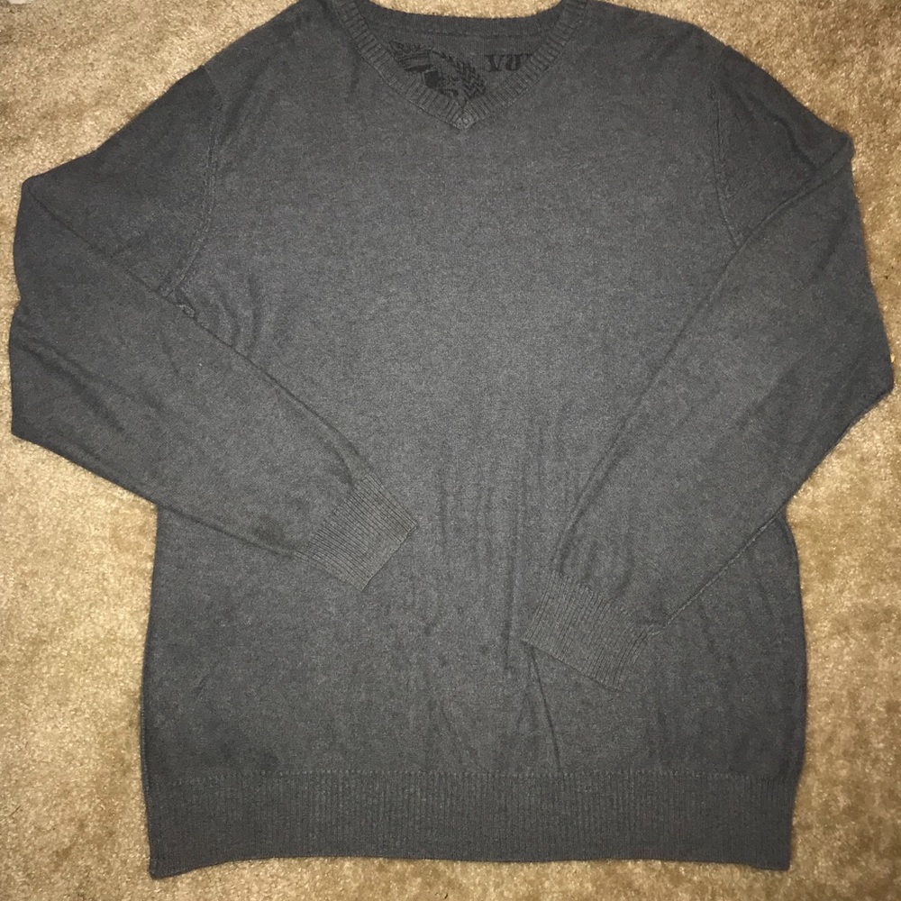 Like New Vurt Gray V-Neck Sweater! Size Large.