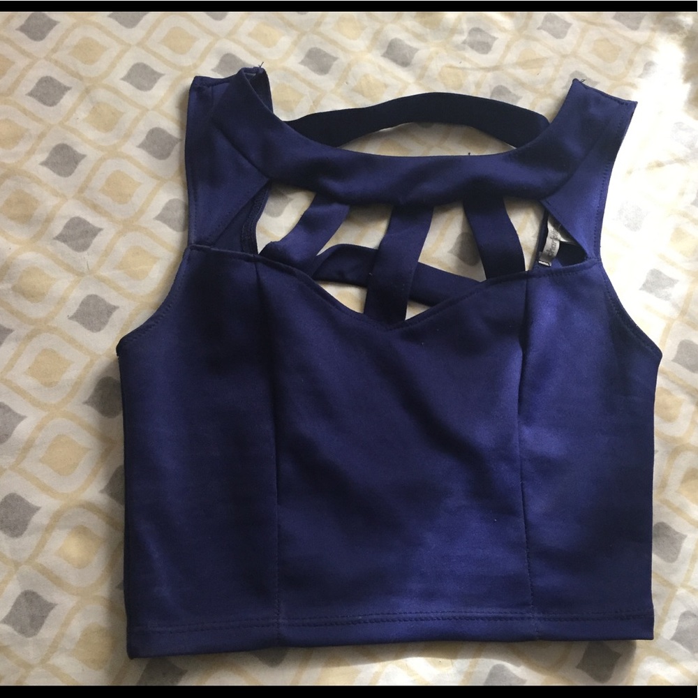 Blue crop top