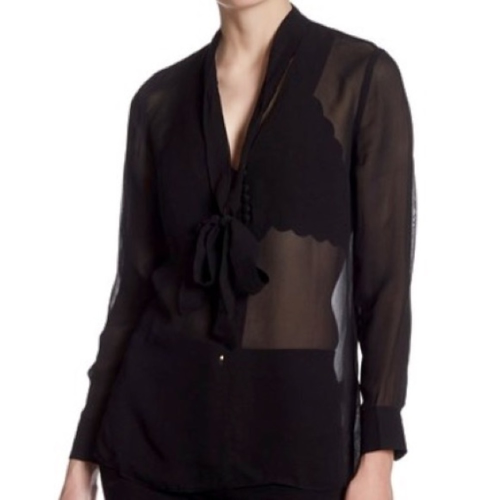 ❌ Sold ❌ - Topshop Sheer Bow Blouse
