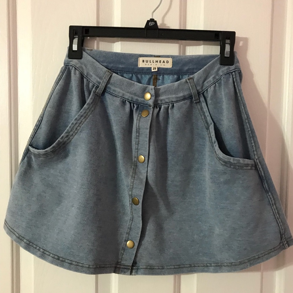 PacSun denim button up skirt