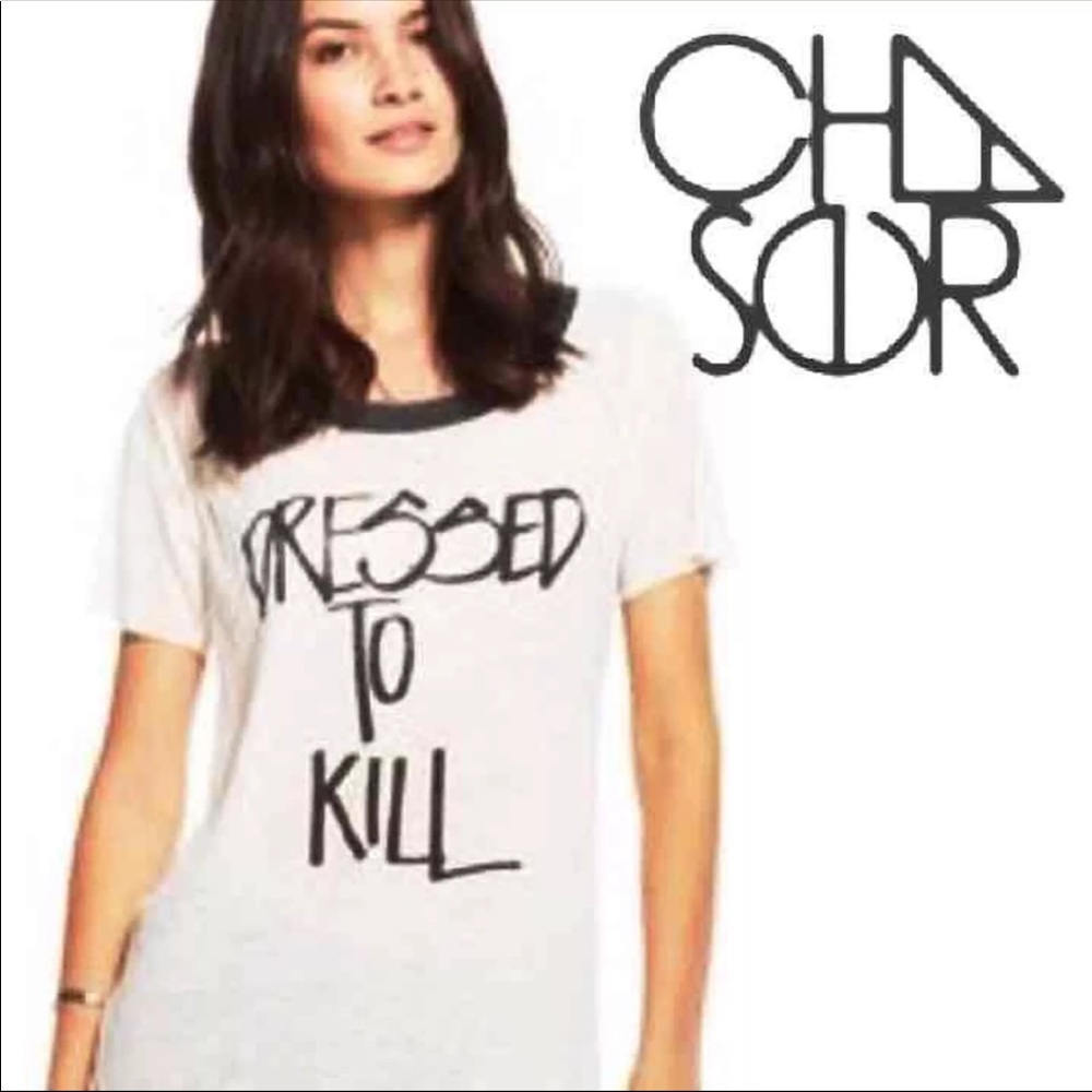 Chaser Dressed To Kill Burnout Tee Vented Back Top