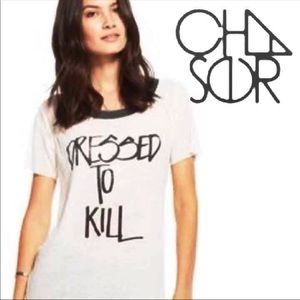 Chaser Dressed To Kill Burnout Tee Vented Back Top