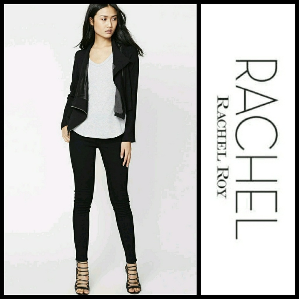 😎 RACHEL ROY SHAUNA CROPPED MOTO JACKET