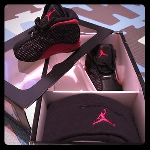 Red black Retro Jordan 13 Baby size 1c