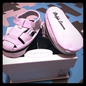 Ralph Lauren Polo Sandals White and navy size 2c