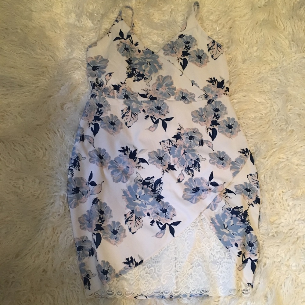 Floral Vneck Spaghetti strap mini dress