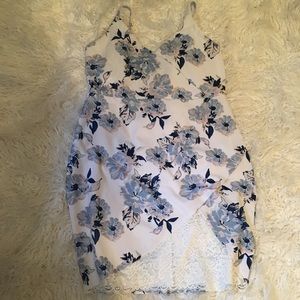 Floral Vneck Spaghetti strap mini dress