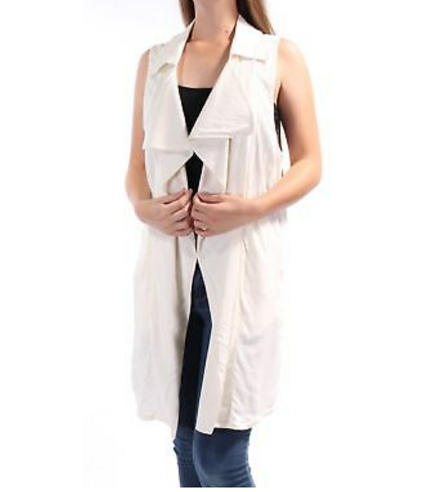 BAR111 IVORY RUFFLED SKEEVELESS VEST TOP