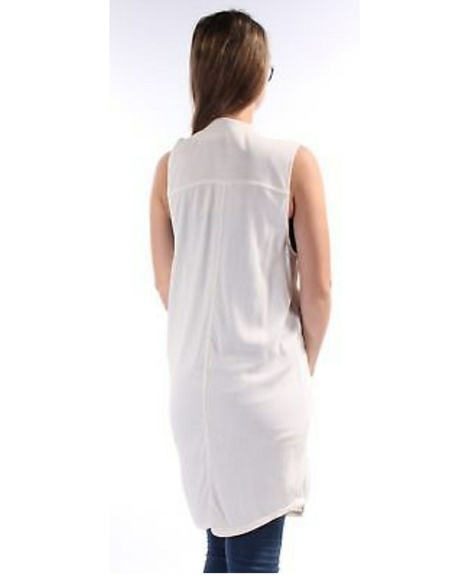 BAR111 IVORY RUFFLED SKEEVELESS VEST TOP - Picture 2 of 4