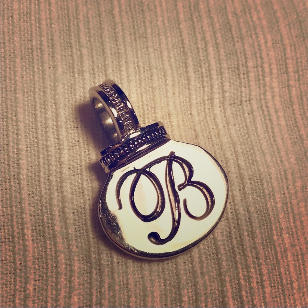 Silver slide “B” monogram