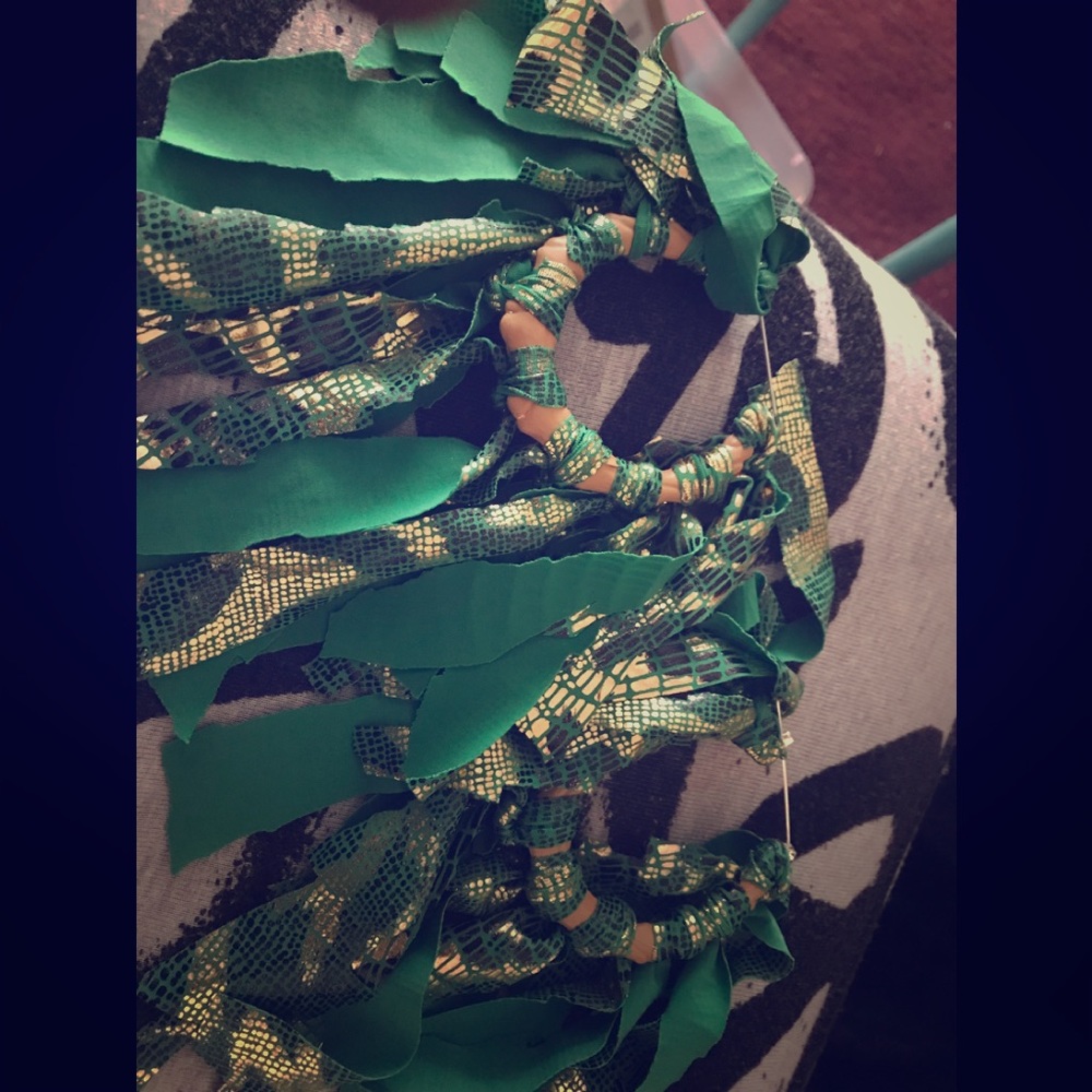 Handcrafted fabric/painted Earrings