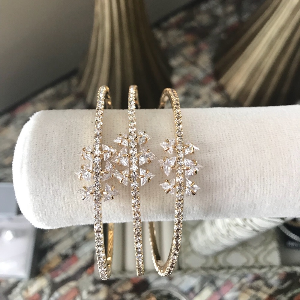 Gold and white Swarovski Elements Cuff