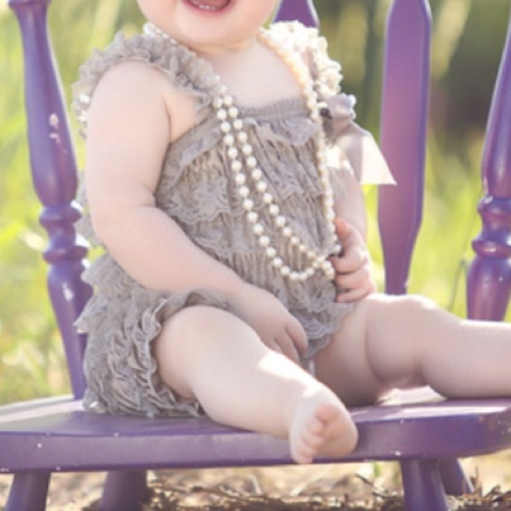 Grey lace romper worn once