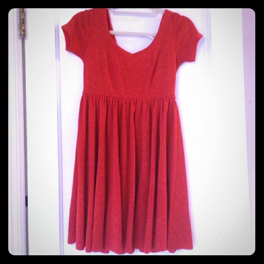 Kimchi Blue Orange Knit Babydoll Dress