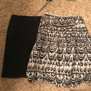 2 skirts sherry size large Rafaella black size 12