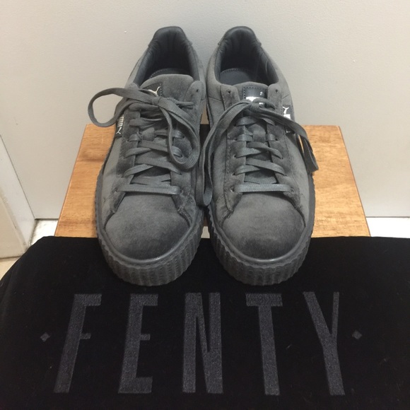 Puma X Fenty Velvet Creeper In Glacier Gray - Picture 2 of 3