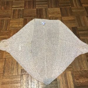 Ann Taylor Loft Sequins Bat Sleeve Cardigan M/L