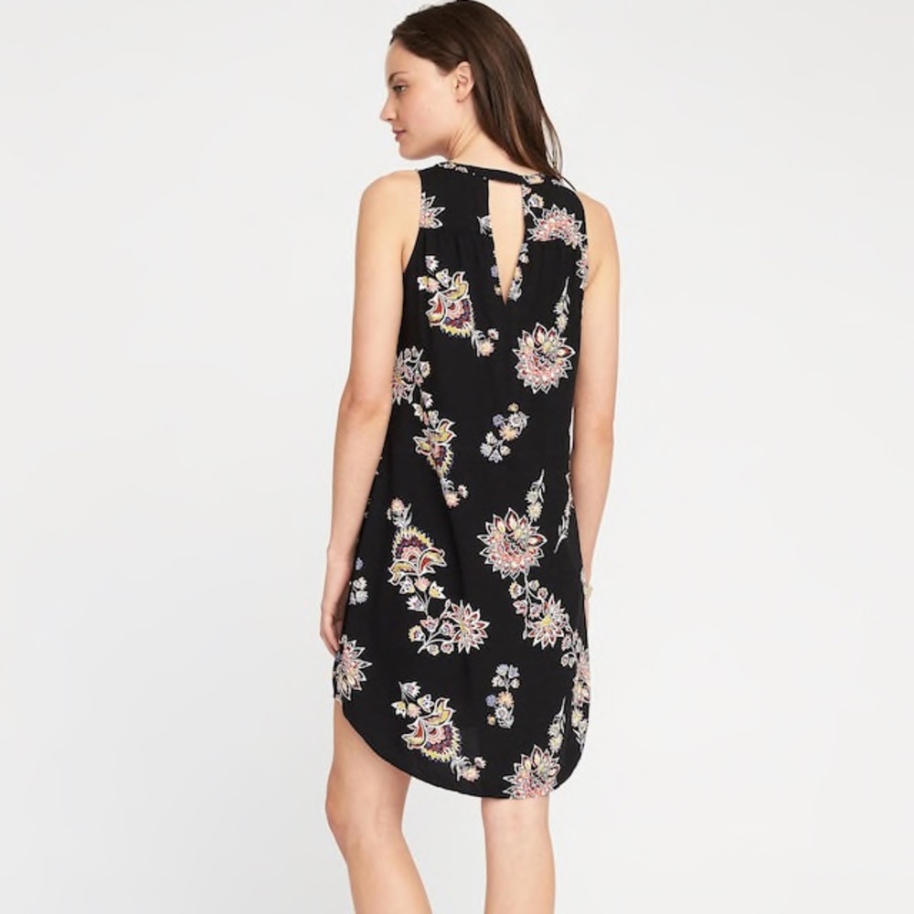 Old navy cutout back Shift dress floral black jack