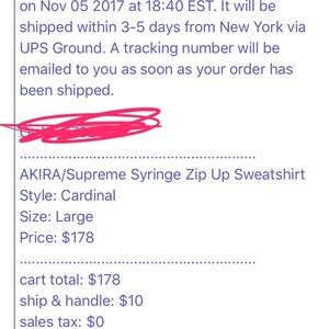 Supreme/Akira syringe zip up