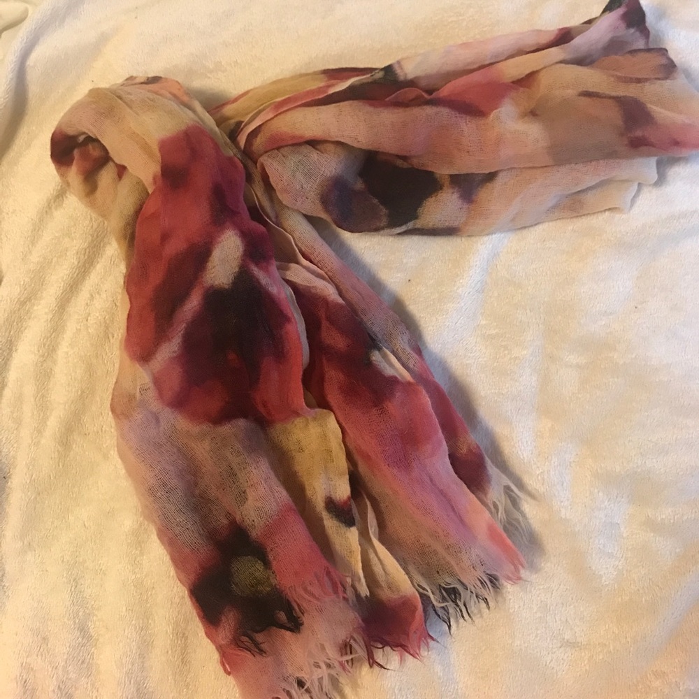 Pink floral scarf