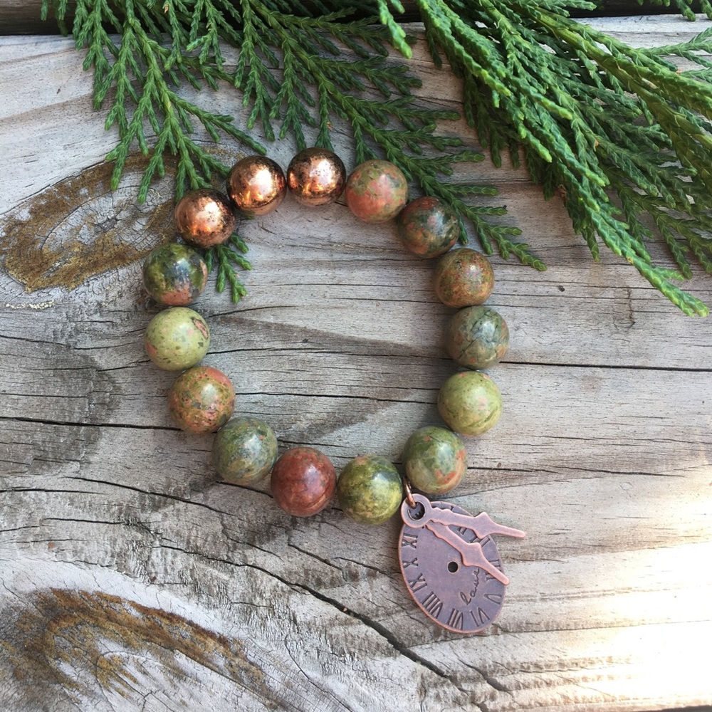 Charm Stone Bead Stretch Stackable Bracelet
