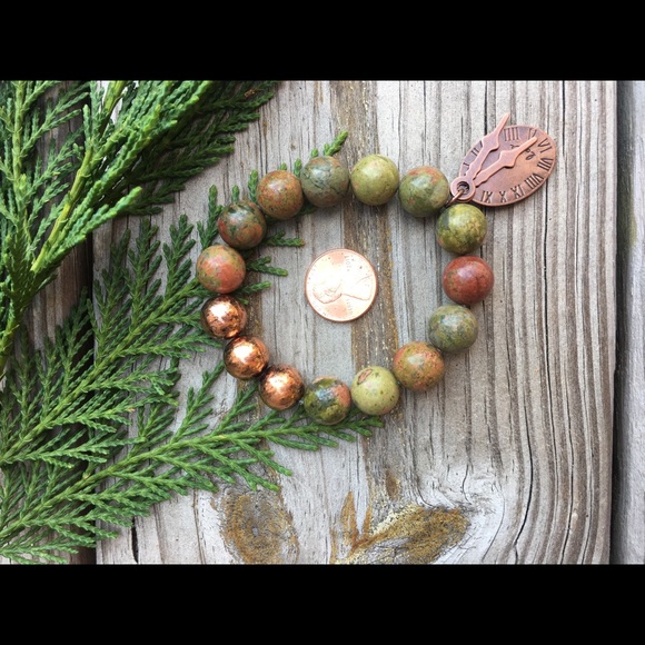 Charm Stone Bead Stretch Stackable Bracelet - Picture 2 of 5