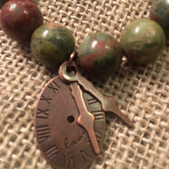 Charm Stone Bead Stretch Stackable Bracelet - Picture 3 of 5