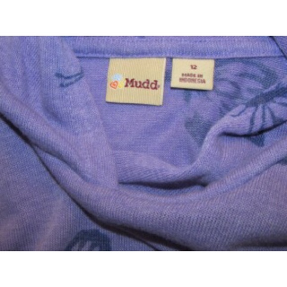 NWT Mudd Hoodie Top thin sweater violet butterfly - Picture 2 of 4