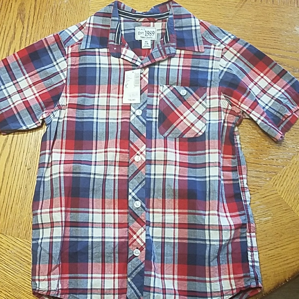 Boys Plaid button up shirt