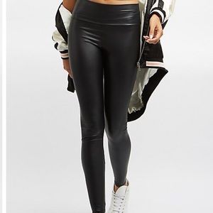 Black leather leggings