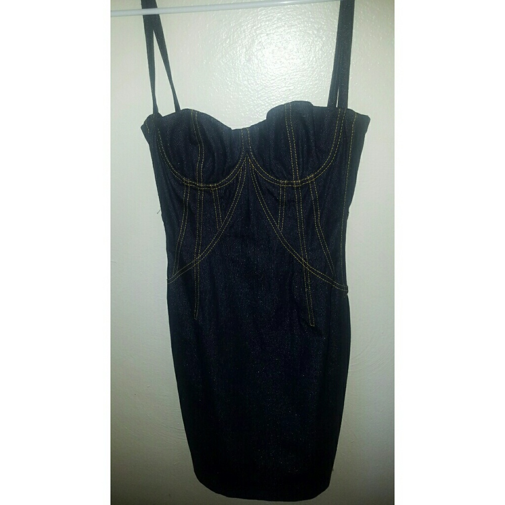 Denim Halter strap mini/midi dress