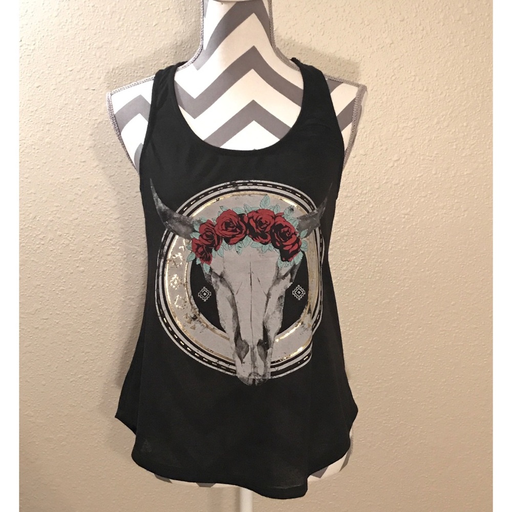 Long Horn Scull Tank Top