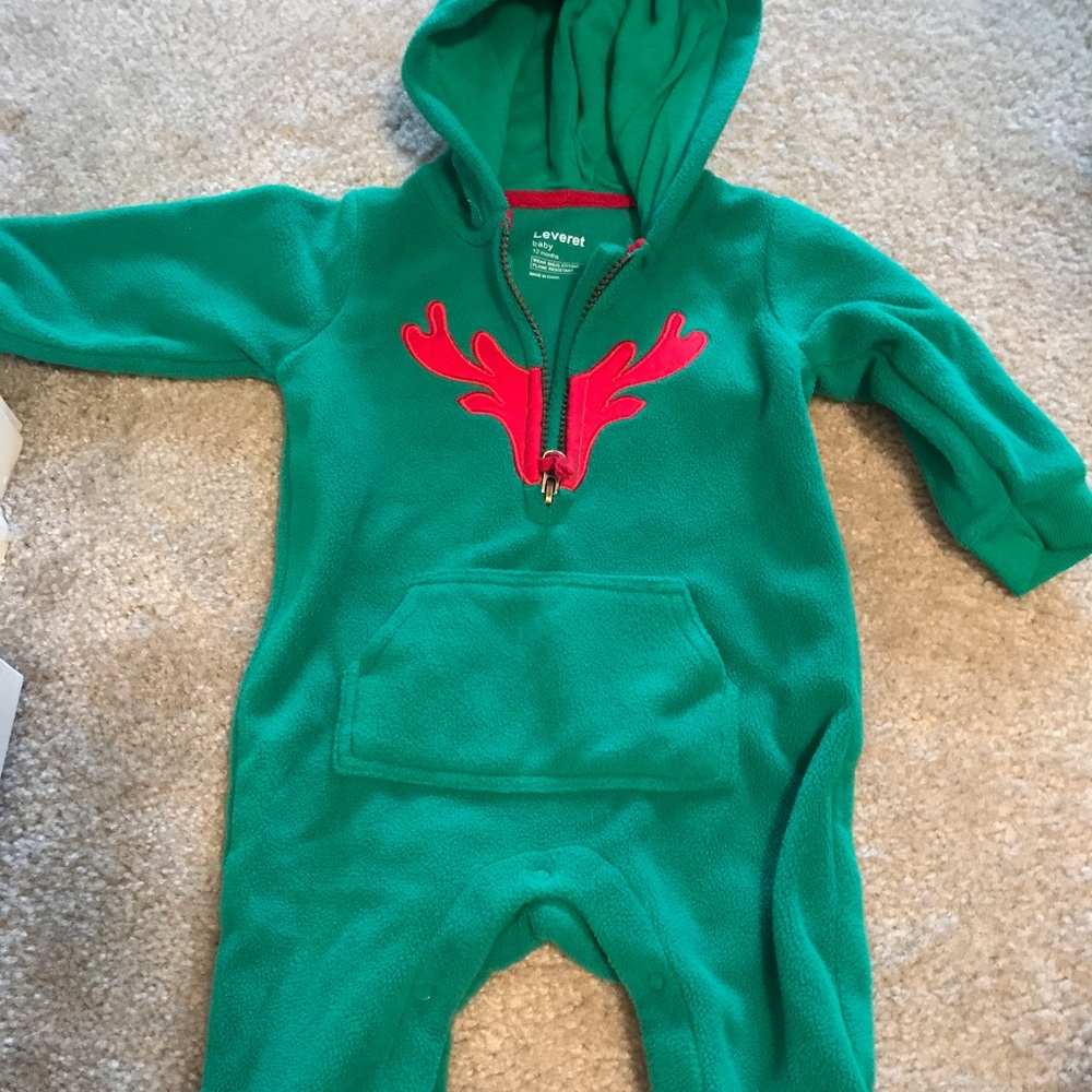 Reindeer fleece onesie