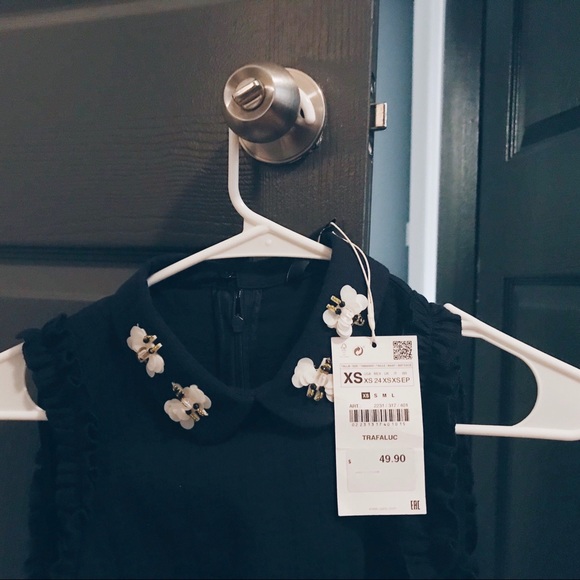 NWT ZARA Tailored dress in Navy - Picture 7 of 8