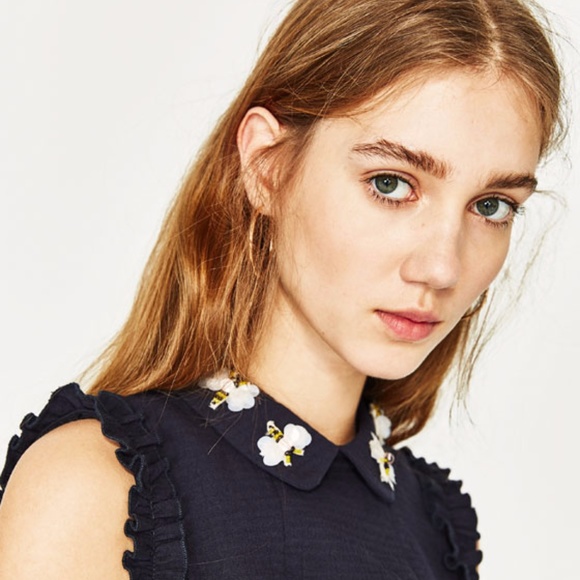 NWT ZARA Tailored dress in Navy - Picture 4 of 8