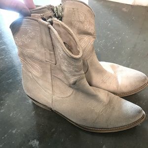 Leather cowboy booties