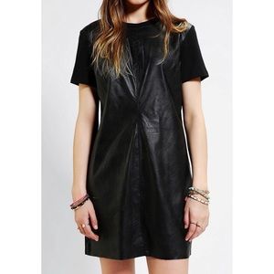 Lucca Couture Faux Leather T-shirt Dress