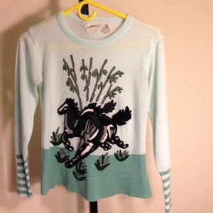 VINTAGE 70's horse sweater awesome!!!