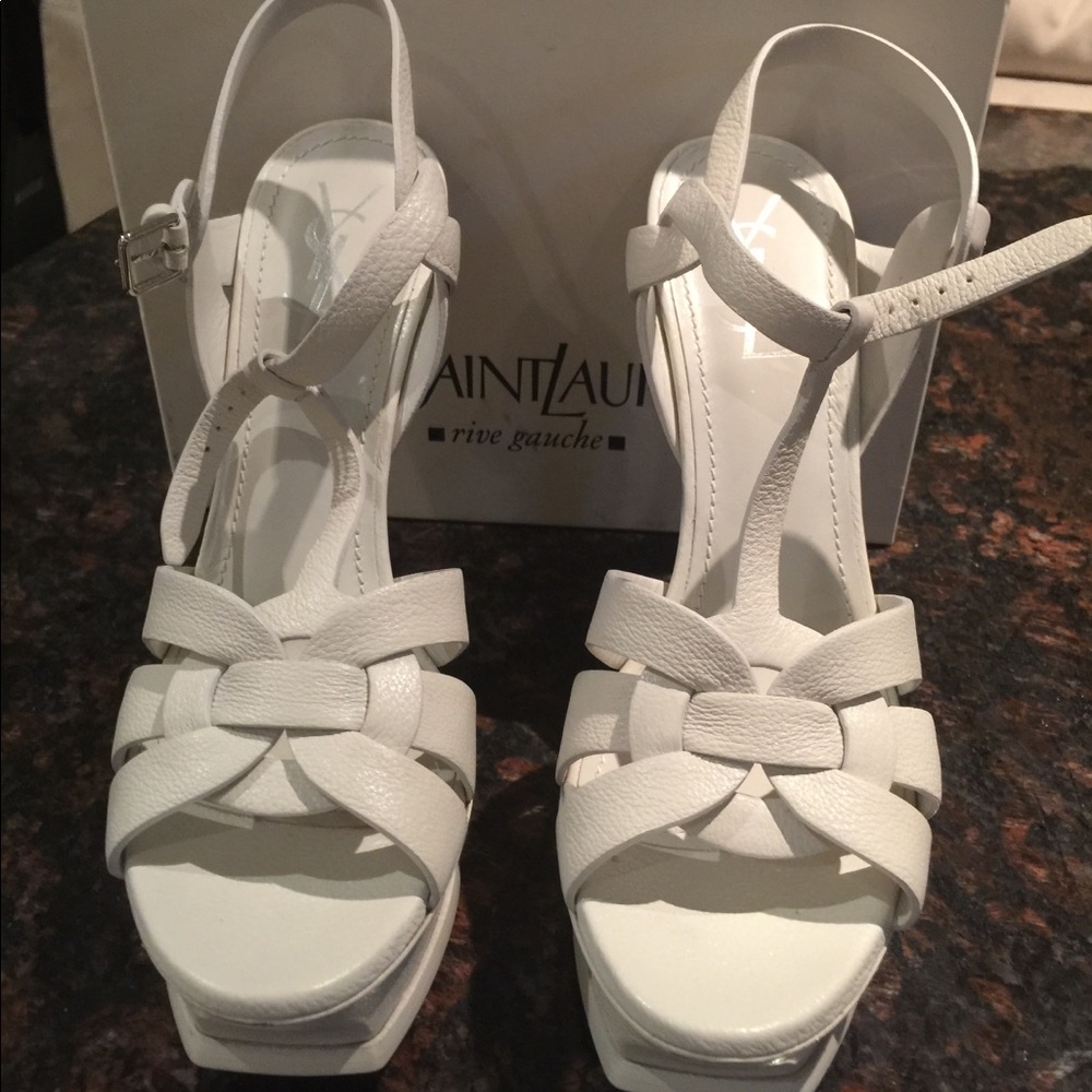 YSL Tribute sandal Bufalino Porcellana
