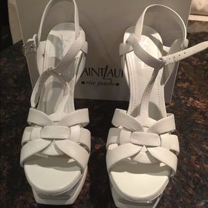 YSL Tribute sandal Bufalino Porcellana